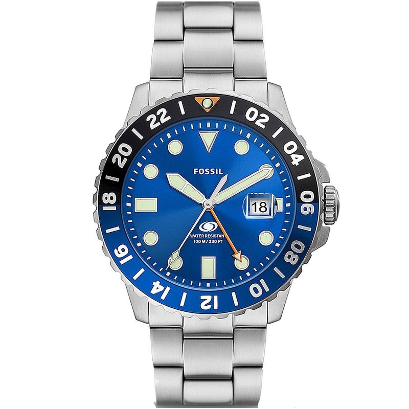 Fossil Mens Blue Gmt Blue Dial Watch  Fs5991